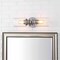 Jonathan Y Jules Edison 16.5" Cylinder 2-Light Iron/Seeded Glass Farmhouse Contemporary LED Wall Sconce, Nickel JYL7577C - alternate 8