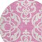 Homeroots 8' Blush And Ivory Round Damask Washable Indoor Outdoor Area Rug 614415 - alternate 5