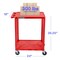 Luxor Utility Cart with Lipped Plastic Shelves, 300 lb Load Capacity, 2 Shelves, 24 in L, 18 in W RDSTC22RD - alternate 6