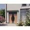 Vdomdoors Front Exterior Prehung Aluminum Double Doors Ronex1077 Teak Top Transom Mirrored Clear Glass Entry RONEX1077DEXD-OAK-W72xH96+14-LH-O - alternate 2