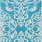 Homeroots 9' X 12' Turquoise And Ivory Damask Washable Indoor Outdoor Area Rug 614471 - alternate 8