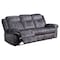 Homeroots 89" Dark Gray Reclining USB Sofa And Toss Pillow With Silver Legs 559208 - alternate 1