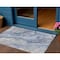 Homeroots 3' X 5' Denim Blue And Ivory Abstract Washable Indoor Outdoor Area Rug 617596 - alternate 1