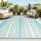 Jonathan Y Haynes Modern Double Stripe Aqua/Beige 5 ft. x 8 ft. Indoor/Outdoor Area Rug SMB202A-5 - alternate 1