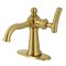 Kingston Brass One-Handle Single-Hole Bathroom Faucet with Deck Plate and Push Pop-Up Drain, Brushed Brass KSD3547TKL - alternate 1