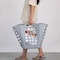 Basicwise Flexible Plastic Laundry Basket - Square Storage Hamper with Side Handles for Easy Carrying QI003857.L.GY - alternate 6