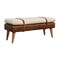 Homeroots 35in Brown Genuine Leather and Solid Wood Upholstered Storage Bench With Cabinet 717470 - alternate 7