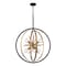 Vaxcel Estelle 6-Light 26.75 in W Brass Gold, Matte Black Mid-Century Modern Sputnik Pendant Fixture P0341R - alternate 1