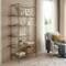 Homeroots 59" Antiqued Gold And Clear Iron and Glass Five Tier Etagere Bookcase 488874 - alternate 5
