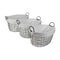Homeroots Set Of Three Black Oval Wire Baskets with White Fabric Liners and Handles 379831 - alternate 7