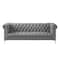 Homeroots 85" Gray Faux Leather Manufactured Wood Sofa 543962 - alternate 1