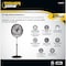 Powerzone FES50-T5 High-Velocity Pedestal Stand Fan, 3-Blade, 3-Speed, 120 V, Black FES50-T5 - alternate 2
