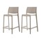 Homeroots Set of Four 26" Taupe Faux Rattan Heavy Duty Plastic Low Back Outdoor Counter Height Bar Chairs 565350 - alternate 5