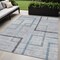 Homeroots 5' X 8' Gray Charcoal And Blue Geometric Washable Indoor Outdoor Area Rug 588339 - alternate 1
