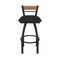 Holland Bar Stool Co Revelle 36in Swivel Extra Tall Bar Stool, Black Wrinkle Finish, Medium Back, Canter Espresso Seat 881 - alternate 7