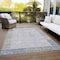 Homeroots 5' X 8' Taupe Beige And Blue Geometric Washable Indoor Outdoor Area Rug 581997 - alternate 7