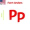 Aacc Self-Adhesive Vinyl Letter: p, Scale: 28 cm. Color: Red Font: Anders by, 8PK AACC-Anders-lp-Red-M28x8 - alternate 1