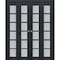 Sartodoors Sliding Closet Double Bi-fold Doors Solid Core Modern Interior VEREGIO7602DBF-ANT-96 x 84 (4* 24x84) - alternate 1