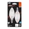 Feit Electric Feit White BA10 E12 (Candelabra) Filament LED Bulb Soft White 60 Watt Equivalence 2 pk BPCTC60927WFIL2 - alternate 1
