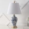 Jonathan Y Grace 24" French Country Cottage Ceramic/Iron Floral Urn LED Table Lamp, Blue/White JYL3009B - alternate 9