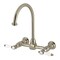 Kingston Brass Two-Handle Wall Mount Bridge Kitchen Faucet, Brushed Nickel KS1298BPL - alternate 1