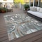 Homeroots 8' X 10' Gray Copper And Mint Green Geometric Washable Indoor Outdoor Area Rug 589389 - alternate 6