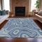 Homeroots 8' X 10' Blue And Ivory Geometric Washable Indoor Outdoor Area Rug 631380 - alternate 7