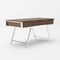 Homeroots 63" Walnut and Chrome Rectangular Writing Desk With Three Drawers 482421 - alternate 4