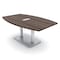 Skutchi Designs Boat Conference Table With Power, 48 in W, 72 in L, Brown HAR-BOT-48x72-DOU-H3041-ESIL - alternate 1
