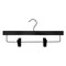 Nahanco 14in Black Wooden SlimLine Pant/Skirt Hanger w/ Padded Clips and Black Hardware, 50PK SL70214RC50BH - alternate 1