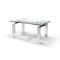 Homeroots 63" Clear and Silver Glass and Stainless Steel Self-Storing Leaf Dining Table 320769 - alternate 7