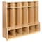 Flash Furniture Wooden 5 Section School Coat Locker with Bench MK-LCKR001-GG - alternate 1