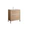 Homeroots 32" Oak Wood Freestanding Bathroom Vanity With White Sink And Two Drawers 627399 - alternate 1