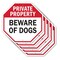 Signmission Private Property Beware of Dogs, 10 inch X 10 inch, Aluminum Metal Signs, 5PK OC-A-5Pack-10-138 - alternate 1