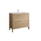 Homeroots 40" Oak Wood Freestanding Bathroom Vanity With White Sink And Two Drawers 627404 - alternate 1