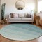 Homeroots 8' Teal Blue And Ivory Round Ombre Washable Indoor Outdoor Area Rug 595837 - alternate 6
