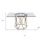 Homeroots 63" Clear and Gold Glass and Metal Geo Pedestal Base Dining Table 602328 - alternate 7