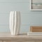 Homeroots 24" Cream Cylinder Ceramic Sculptural Waves Table Vase 608346 - alternate 5