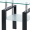 Homeroots Set of Two Clear and Black Glass and Metal Square End Tables With Shelf, 2PK 635679 - alternate 4