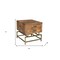 Homeroots 21" Brass And Brown Solid Wood And Iron Square End Table With Drawer 488548 - alternate 4