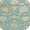 Homeroots 8' Teal Blue Ivory And Green Round Floral Washable Indoor Outdoor Area Rug 605225 - alternate 5