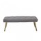 Homeroots 47in Gray and Antiqued Brass Tufted Linen Blend Upholstered Dining Bench 473174 - alternate 1
