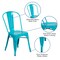 Flash Furniture Crystal Teal-Blue Metal Indoor-Outdoor Stackable Chair, PK4 4-ET-3534-CB-GG - alternate 8