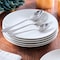 Elama Professional Kitchen 12 Piece Round Porcelain Salad Plate Set in White EL-2024-SP - alternate 5
