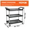 Vevor Utility Service Cart with Wheels 3-Tier Food Service Cart 220lbs Capacity FW1011117790 - alternate 8