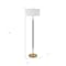 Homeroots 61" Brass Two Light Floor Lamp With White Frosted Glass Drum Shade 523576 - alternate 7