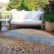 Homeroots 8' Khaki And Taupe Round Abstract Washable Indoor Outdoor Area Rug 609464 - alternate 4