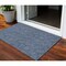 Homeroots 3' X 5' Navy Blue And Ivory Geometric Washable Indoor Outdoor Area Rug 602383 - alternate 1
