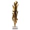 Homeroots 26" Antiqued Gold And White Aluminum And Marble Leaf Tabletop Sculpture 628140 - alternate 4