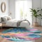 Homeroots 8' Sky Blue And Pink Round Floral Washable Indoor Outdoor Area Rug 611128 - alternate 6